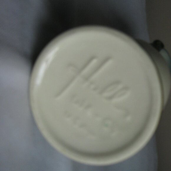 Vintage Hull Double Handle Woodland Green & Pink Vase 7" - Picture 9 of 10